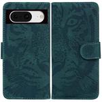 For Google Pixel 8 Tiger Embossing Pattern Flip Leather Phone Case(Green)