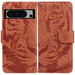 For Google Pixel 8 Pro Tiger Embossing Pattern Flip Leather Phone Case(Brown)