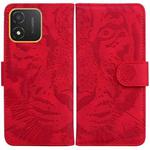 For Honor X5 Tiger Embossing Pattern Flip Leather Phone Case(Red)