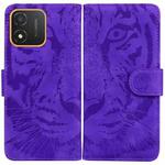 For Honor X5 Tiger Embossing Pattern Flip Leather Phone Case(Purple)