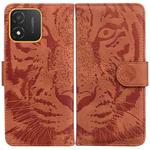 For Honor X5 Tiger Embossing Pattern Flip Leather Phone Case(Brown)