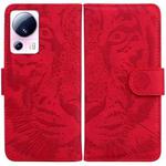 For Xiaomi 13 Lite / Civi 2 Tiger Embossing Pattern Flip Leather Phone Case(Red)