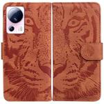 For Xiaomi 13 Lite / Civi 2 Tiger Embossing Pattern Flip Leather Phone Case(Brown)