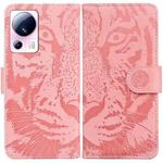 For Xiaomi 13 Lite / Civi 2 Tiger Embossing Pattern Flip Leather Phone Case(Pink)