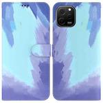 For Huawei nova Y61 / Enjoy 50z Watercolor Pattern Flip Leather Phone Case(Winter Snow)