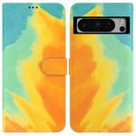 For Google Pixel 8 Pro Watercolor Pattern Flip Leather Phone Case(Autumn Leaf)