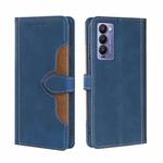For Tecno Camon 18 / 18P Skin Feel Magnetic Buckle Leather Phone Case(Blue)
