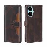 For Tecno Camon 19 / 19 Pro Skin Feel Magnetic Buckle Leather Phone Case(Brown)