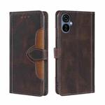 For Tecno Camon 19 Neo Skin Feel Magnetic Buckle Leather Phone Case(Brown)