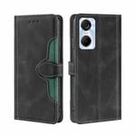 For Tecno Pop 6 Pro Skin Feel Magnetic Buckle Leather Phone Case(Black)