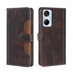 For Tecno Pop 6 Pro Skin Feel Magnetic Buckle Leather Phone Case(Brown)