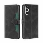 For Tecno Pova 3 Skin Feel Magnetic Buckle Leather Phone Case(Black)