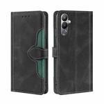 For Tecno Pova 4 Skin Feel Magnetic Buckle Leather Phone Case(Black)