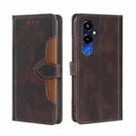 For Tecno Pova 4 Pro Skin Feel Magnetic Buckle Leather Phone Case(Brown)