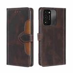 For Tecno Spark 8C / Spark GO 2022 Skin Feel Magnetic Buckle Leather Phone Case(Brown)