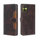 For Tecno Spark 9 Pro Skin Feel Magnetic Buckle Leather Phone Case(Brown)