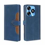 For Tecno Spark 10 4G Skin Feel Magnetic Buckle Leather Phone Case(Blue)