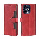 For Tecno Spark 10 Pro Skin Feel Magnetic Buckle Leather Phone Case(Red)