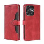 For Tecno Spark 10C Skin Feel Magnetic Buckle Leather Phone Case(Red)