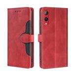 For Rakuten Hand 4G Skin Feel Magnetic Buckle Leather Phone Case(Red)