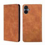 For Tecno Camon 19 Neo Skin Feel Magnetic Horizontal Flip Leather Phone Case(Light Brown)
