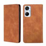 For Tecno Pop 6 Pro Skin Feel Magnetic Horizontal Flip Leather Phone Case(Light Brown)