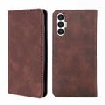 For Tecno Pova 3 Skin Feel Magnetic Horizontal Flip Leather Phone Case(Dark Brown)