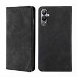 For Tecno Pova 4 Skin Feel Magnetic Horizontal Flip Leather Phone Case(Black)