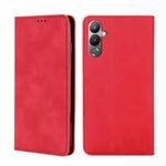For Tecno Pova 4 Skin Feel Magnetic Horizontal Flip Leather Phone Case(Red)