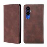 For Tecno Pova 4 Pro Skin Feel Magnetic Horizontal Flip Leather Phone Case(Dark Brown)