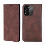 For Tecno Spark 8C Skin Feel Magnetic Horizontal Flip Leather Phone Case(Dark Brown)
