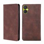 For Tecno Spark 9 Pro Skin Feel Magnetic Horizontal Flip Leather Phone Case(Dark Brown)