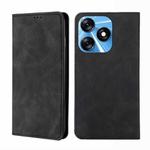 For Tecno Spark 10 4G Skin Feel Magnetic Horizontal Flip Leather Phone Case(Black)