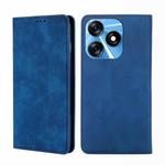 For Tecno Spark 10 4G Skin Feel Magnetic Horizontal Flip Leather Phone Case(Blue)