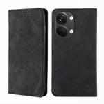 For OnePlus Ace 2V 5G Skin Feel Magnetic Horizontal Flip Leather Phone Case(Black)