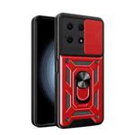 For Honor X8a 4G Sliding Camera Cover Design TPU + PC Phone Case(Red)