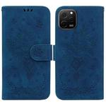 For Huawei nova Y61 / Enjoy 50z Butterfly Rose Embossed Leather Phone Case(Blue)