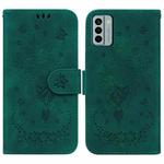 For Nokia G22 Butterfly Rose Embossed Leather Phone Case(Green)