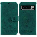 For Google Pixel 8 Pro Butterfly Rose Embossed Leather Phone Case(Green)