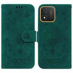 For Honor X5 Butterfly Rose Embossed Leather Phone Case(Green)