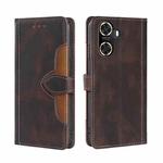 For Huawei Enjoy 60 Skin Feel Magnetic Buckle Leather Phone Case(Brown)