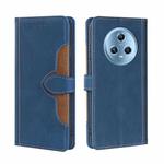 For Honor Magic5 Skin Feel Magnetic Buckle Leather Phone Case(Blue)