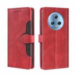 For Honor Magic5 Skin Feel Magnetic Buckle Leather Phone Case(Red)