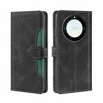 For Honor X40 Skin Feel Magnetic Buckle Leather Phone Case(Black)
