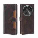 For OPPO Find X6 5G Skin Feel Magnetic Buckle Leather Phone Case(Brown)