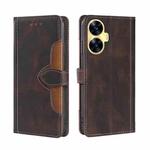 For Realme C55 4G Skin Feel Magnetic Buckle Leather Phone Case(Brown)