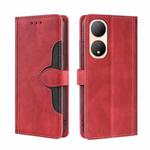 For vivo Y100 5G Skin Feel Magnetic Buckle Leather Phone Case(Red)