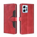 For Xiaomi Redmi Note 12 4G Global Skin Feel Magnetic Buckle Leather Phone Case(Red)