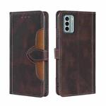 For Nokia G22 Skin Feel Magnetic Buckle Leather Phone Case(Brown)