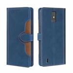 For ZTE Blade A32 Skin Feel Magnetic Buckle Leather Phone Case(Blue)